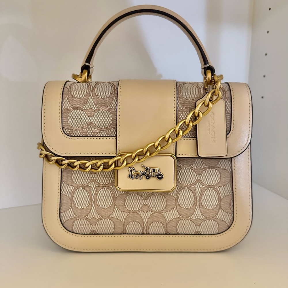 Coach Top Handle Jacquard Crossbody Bag